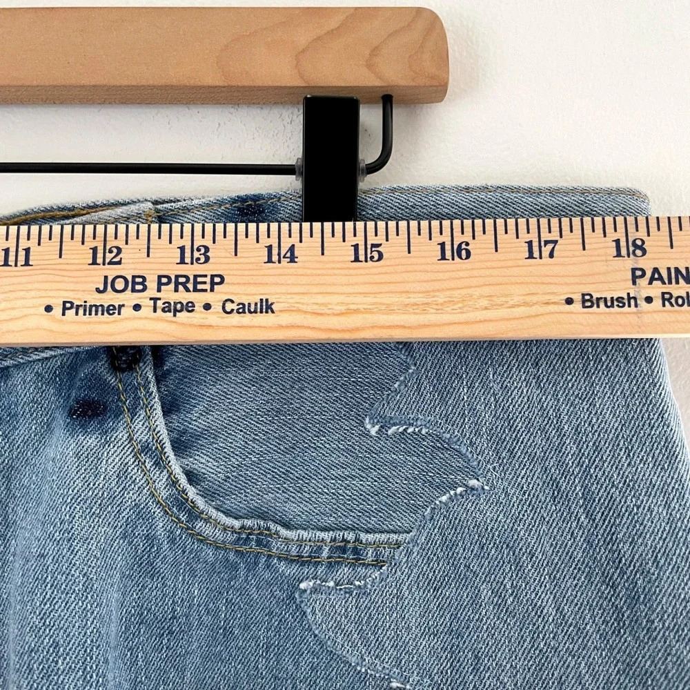 Levis Upcycled Denim Fringe Skirt XL Flame Stitch Western Cowgirl Festival